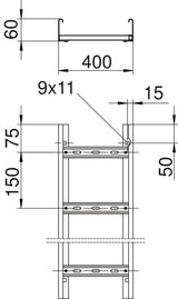 BETTERMANN Kabelleiter 60x400x6000mm gel LG 640 VSF 6 FT f.Funkterh 19800qmm