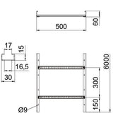 BETTERMANN Kabelleiter 60x500x6000mm gel LCIS-Serie LCIS 650 6 FS 20000qmm vz