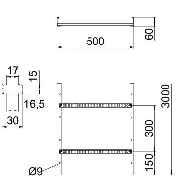 BETTERMANN Kabelleiter 60x500x3000mm gel LCIS-Serie LCIS 650 3 FT 20000qmm f/vz