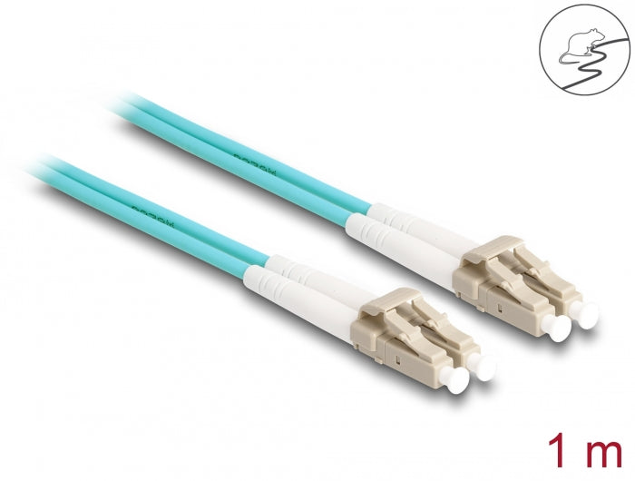 Delock LWL Kabel mit Metallarmierung LC Duplex zu LC Duplex Multimode OM3 1 m