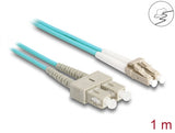 Delock LWL Kabel mit Metallarmierung LC Duplex zu SC Duplex Multimode OM3 1 m
