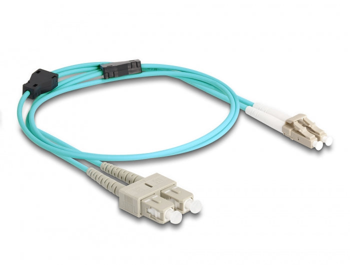 Delock LWL Kabel mit Metallarmierung LC Duplex zu SC Duplex Multimode OM3 1 m