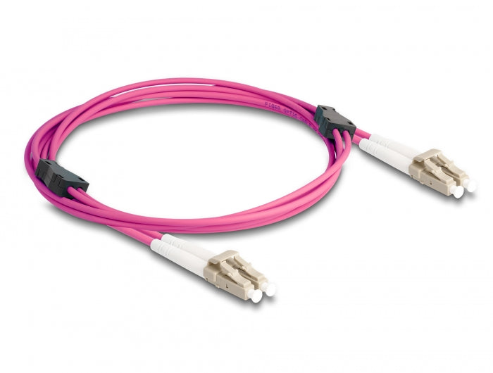 Delock LWL Kabel mit Metallarmierung LC Duplex zu LC Duplex Multimode OM4 2 m