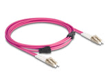 Delock LWL Kabel mit Metallarmierung LC Duplex zu LC Duplex Multimode OM4 3 m