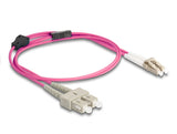 Delock LWL Kabel mit Metallarmierung LC Duplex zu SC Duplex Multimode OM4 1 m