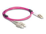 Delock LWL Kabel mit Metallarmierung LC Duplex zu SC Duplex Multimode OM4 2 m