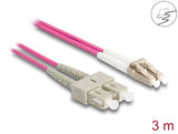 Delock LWL Kabel mit Metallarmierung LC Duplex zu SC Duplex Multimode OM4 3 m