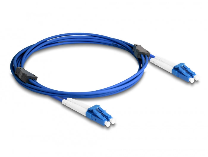Delock LWL Kabel mit Metallarmierung LC Duplex zu LC Duplex Singlemode OS2 2 m