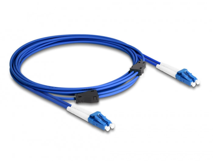 Delock LWL Kabel mit Metallarmierung LC Duplex zu LC Duplex Singlemode OS2 3 m