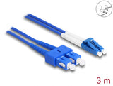 Delock LWL Kabel mit Metallarmierung LC Duplex zu SC Duplex Singlemode OS2 3 m