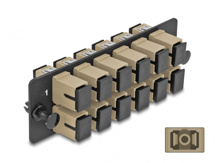 Delock LWL Adapter Panel SC Simplex OM1 / OM2 12 Port beige