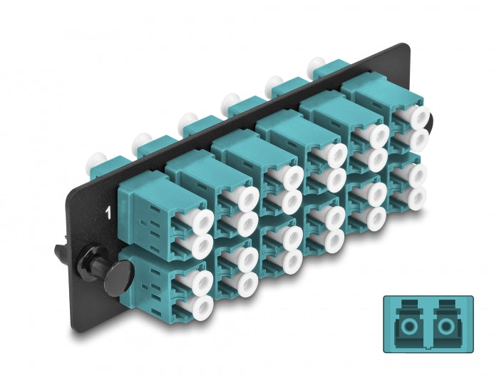 Delock LWL Adapter Panel LC Duplex OM4 12 Port aqua