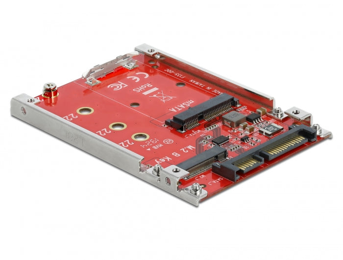 Delock 2.5″ Konverter SATA 22 Pin > M.2 / mSATA mit Rahmen 7 mm