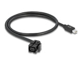 Delock Keystone Modul mini DisplayPort Buchse 110° > mini DisplayPort Stecker mit Kabel schwarz