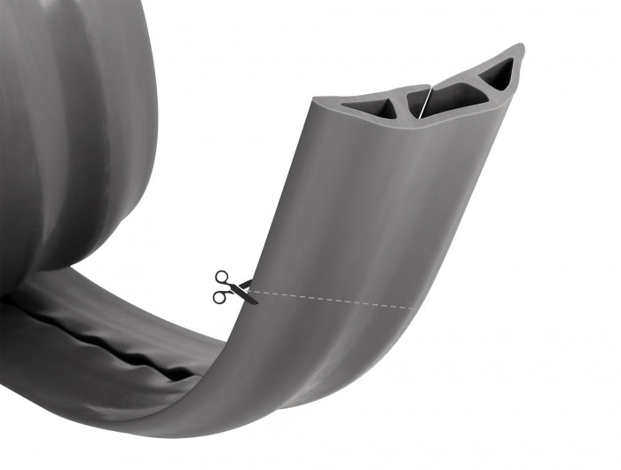 Delock Kabelkanal PVC flexibel 70 x 13 mm - Länge 1,5 m grau