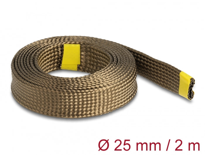 Delock Geflechtschlauch aus Basalt Fasern 2 m x 25 mm braun