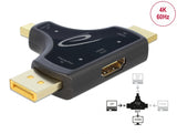 Delock 3 in 1 Monitoradapter mit HDMI / DisplayPort / mini DisplayPort Eingang auf HDMI Ausgang mit 4K 60 Hz
