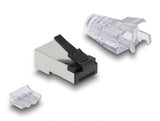 Delock RJ45 Modularer Stecker mit robuster Rastnase Cat.6 und Knickschutztülle 50er Set