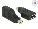 Delock Adapter mini DisplayPort 1.2 Stecker > DisplayPort Buchse 4K 90° gedreht schwarz