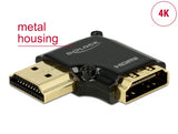 Delock Adapter High Speed HDMI mit Ethernet – HDMI-A Buchse > HDMI-A Stecker 4K 90° gewinkelt links schwarz