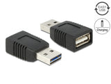 Delock Adapter EASY-USB 2.0-A Stecker zu USB 2.0-A Buchse nur Ladefunktion
