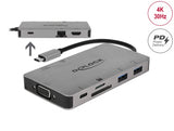 Delock USB Type-C™ Dockingstation 4K - HDMI / VGA / USB 3.1 / SD / LAN / PD 3.0