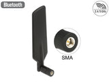 Delock LTE Antenne Dualband WLAN ac/a/b/g/n SMA Stecker 1 - 4 dBi omnidirektional drehbar mit Kippgelenk schwarz