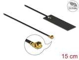 Delock WLAN 802.11 ac/ax/a/h/b/g/n Antenne I-PEX Inc., MHF® I Stecker 2 - 4 dBi 15 cm PCB intern Klebemontage