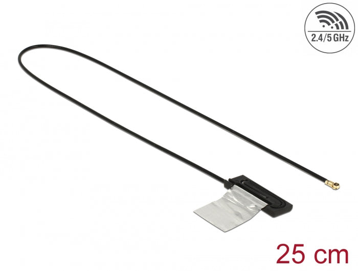 Delock Dualband WLAN WiFi 6 Antenne I-PEX Inc., MHF® 4L Stecker 1 dBi 25 cm CCD intern