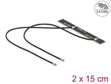 Delock Dualband WLAN WiFi 6 Doppelantenne 2 x I-PEX Inc., MHF® 4L Stecker 5 dBi 2 x 15 cm PCB intern Klebemontage