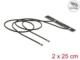 Delock Dualband WLAN WiFi 6 Doppelantenne 2 x I-PEX Inc., MHF® 4L Stecker 5 dBi 2 x 25 cm PCB intern Klebemontage