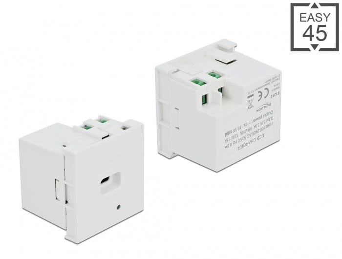 Delock Easy 45 USB Ladeportmodul 1 x USB Type-C™ PD 18 W