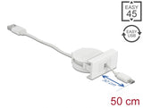 Delock Easy 45 Modul USB 2.0 Ausrollkabel USB Typ-A zu EASY-USB Typ Micro-B weiß
