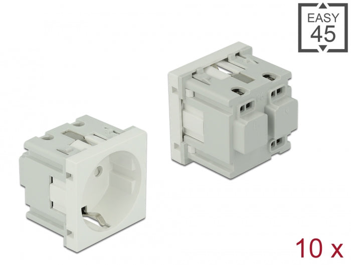 Delock Easy 45 Schutzkontakt-Steckdose 45 x 45 mm 10 Stück
