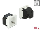 Delock Easy 45 Schutzkontakt-Steckdose 45°-Anordnung 45 x 45 mm 10 Stück