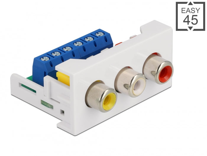 Delock Easy 45 Modul 3 x Cinch Buchse 22,5 x 45 mm