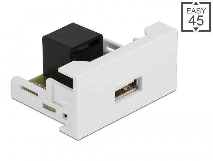 Delock Easy 45 Modul USB 2.0 Typ-A Buchse zu RJ45 Buchse 22,5 x 45 mm