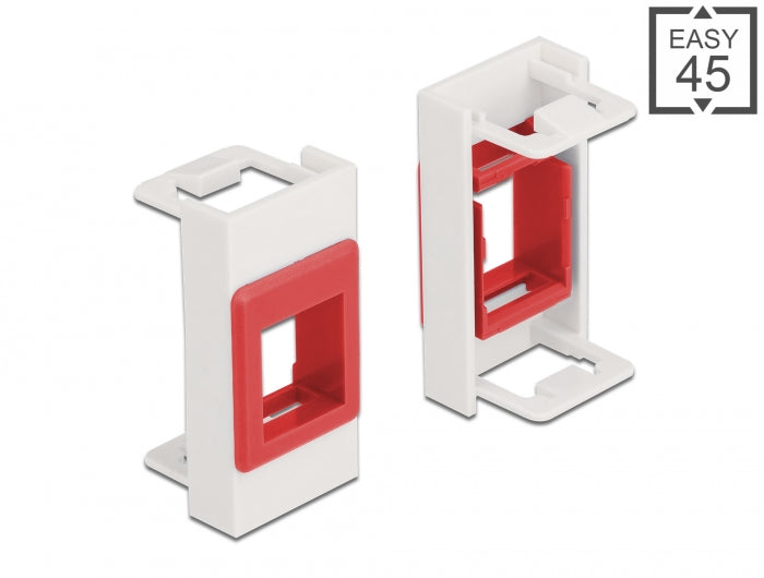 Delock Easy 45 Modul Keystone Halterung 22,5 x 45 mm, weiß / rot