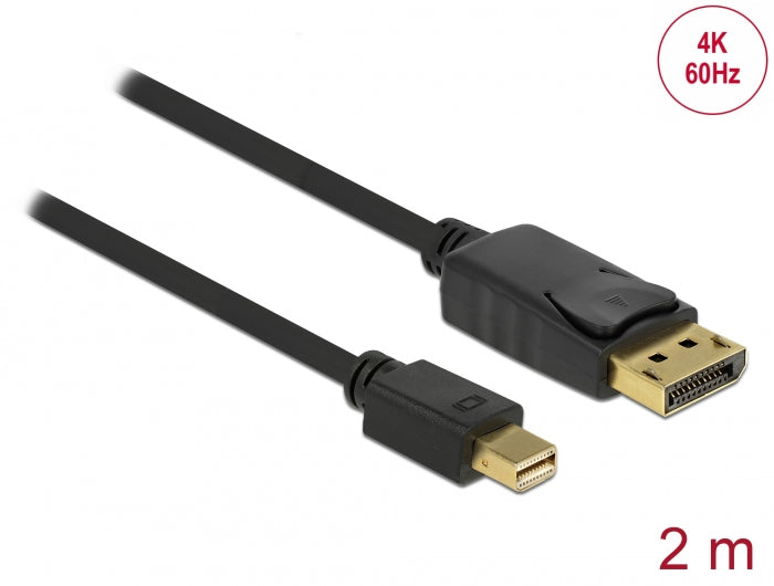 Delock Kabel Mini DisplayPort 1.2 Stecker > DisplayPort Stecker 4K 60 Hz 2,0 m