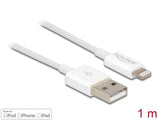 Delock USB Daten- und Ladekabel für iPhone™, iPad™, iPod™ weiß 1 m