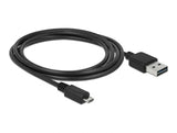 Delock Kabel EASY-USB 2.0 Typ-A Stecker > USB 2.0 Typ Micro-B Stecker 2 m schwarz
