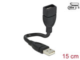 Delock Kabel USB 2.0 Typ-A Stecker > USB 2.0 Typ-A Buchse ShapeCable 0,15 m