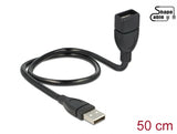 Delock Kabel USB 2.0 Typ-A Stecker > USB 2.0 Typ-A Buchse ShapeCable 0,5 m