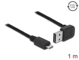 Delock Kabel EASY-USB 2.0 Typ-A Stecker gewinkelt oben / unten > USB 2.0 Typ Micro-B Stecker 1 m