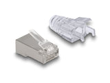 Delock RJ45 Modularer Stecker mit vorderer Öffnung (easy connect) Cat.6 und Knickschutztülle 50er Set