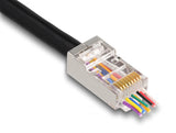 Delock RJ45 Modularer Stecker mit vorderer Öffnung (easy connect) Cat.6 und Knickschutztülle 50er Set