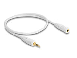 Delock Klinkenverlängerungskabel 3,5 mm 3 Pin Stecker > Buchse 0,5 m weiß