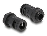 Delock Kabelschutzschlauch 2 m x 10 mm mit 2 x PG7 Schlauchverschraubung Set schwarz