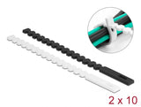 Delock Kabelbinder flexibel wiederverwendbar 20 Stück schwarz / weiß