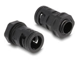 Delock Kabelschutzschlauch 2 m x 13 mm mit 2 x PG9 Schlauchverschraubung Set schwarz
